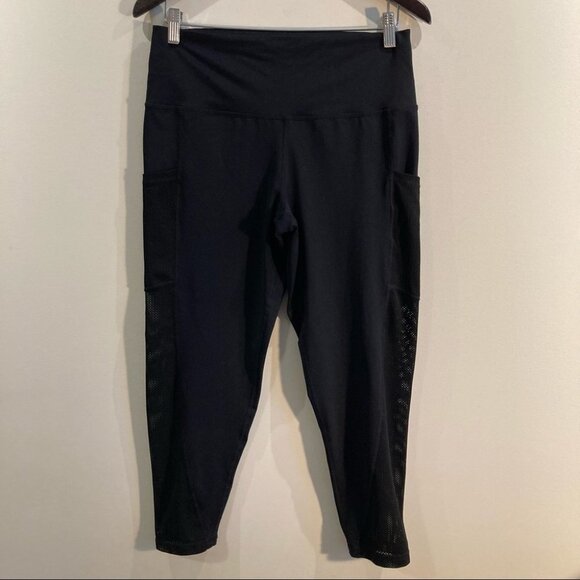 AERIE Sz XL Mesh  Pockets Comfort Waist 7/8 Leggings - Picture 1 of 6